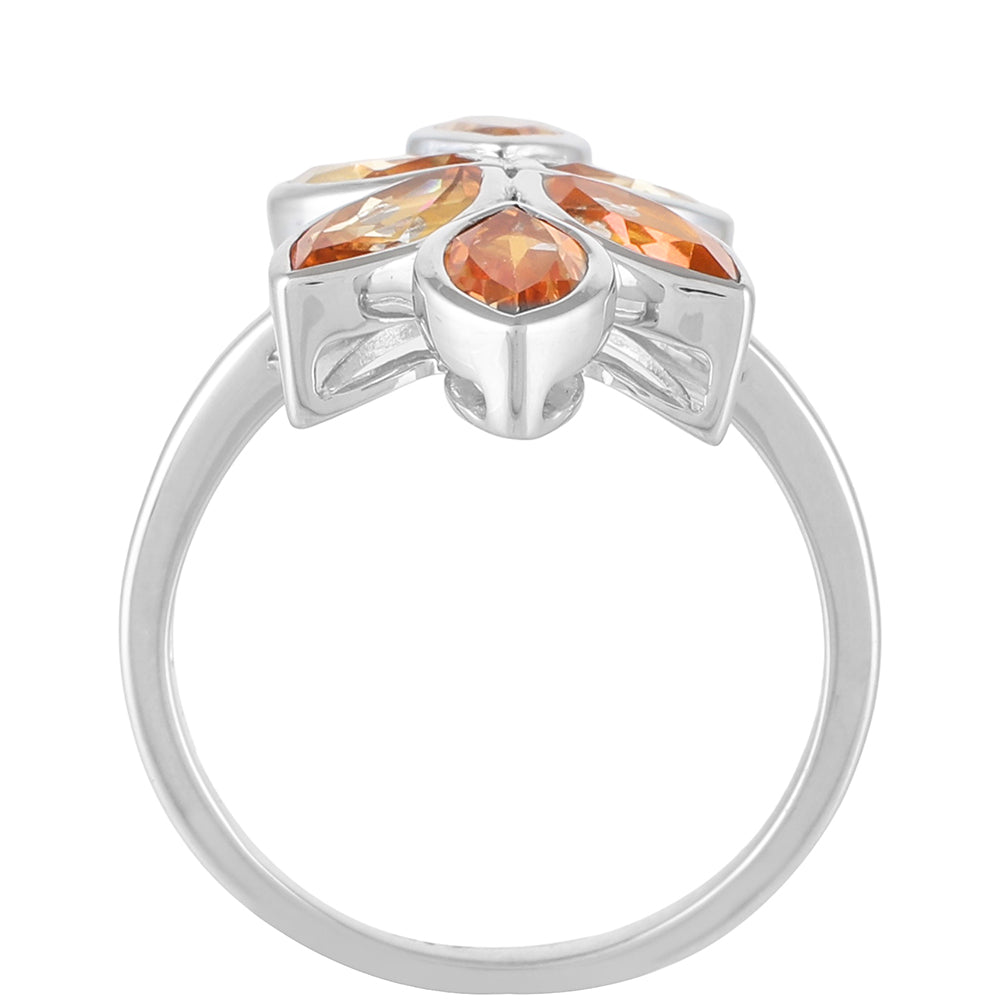 Anel de Prata com Quartzo Padparadscha  Contraste: Cabeca de Veado (800) 4 