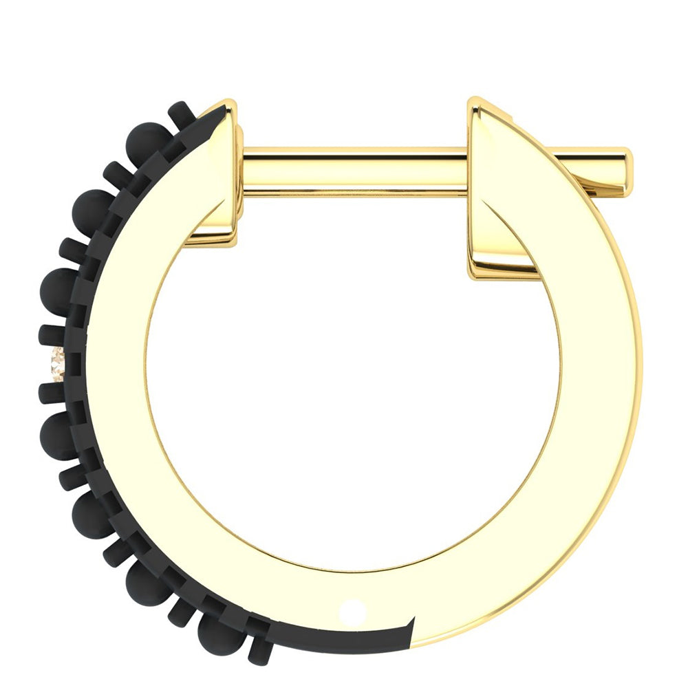 Brincos de Prata com Banho de Ouro com Diamante Champanhe 5 