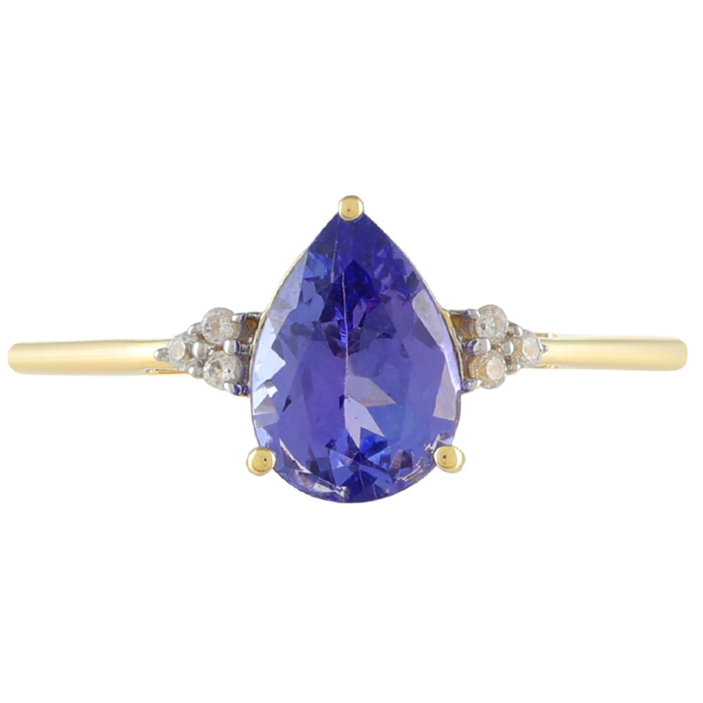 Anel de Ouro com Tanzanite e Zircão Natural  Contraste: Cruz missionária 1 