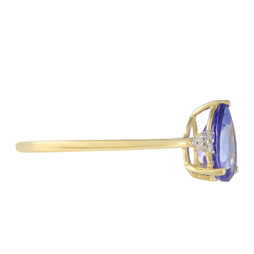 Anel de Ouro com Tanzanite e Zircão Natural  Contraste: Cruz missionária 2 