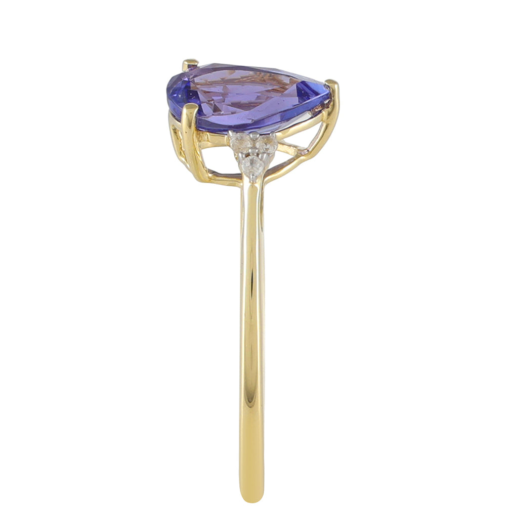 Anel de Ouro com Tanzanite e Zircão Natural  Contraste: Cruz missionária