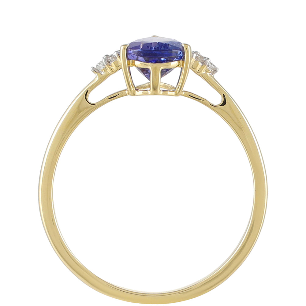 Anel de Ouro com Tanzanite e Zircão Natural  Contraste: Cruz missionária 4 