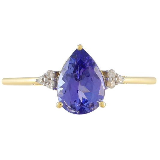 Anel de Ouro com Tanzanite e Zircão Natural  Contraste: Cruz missionária