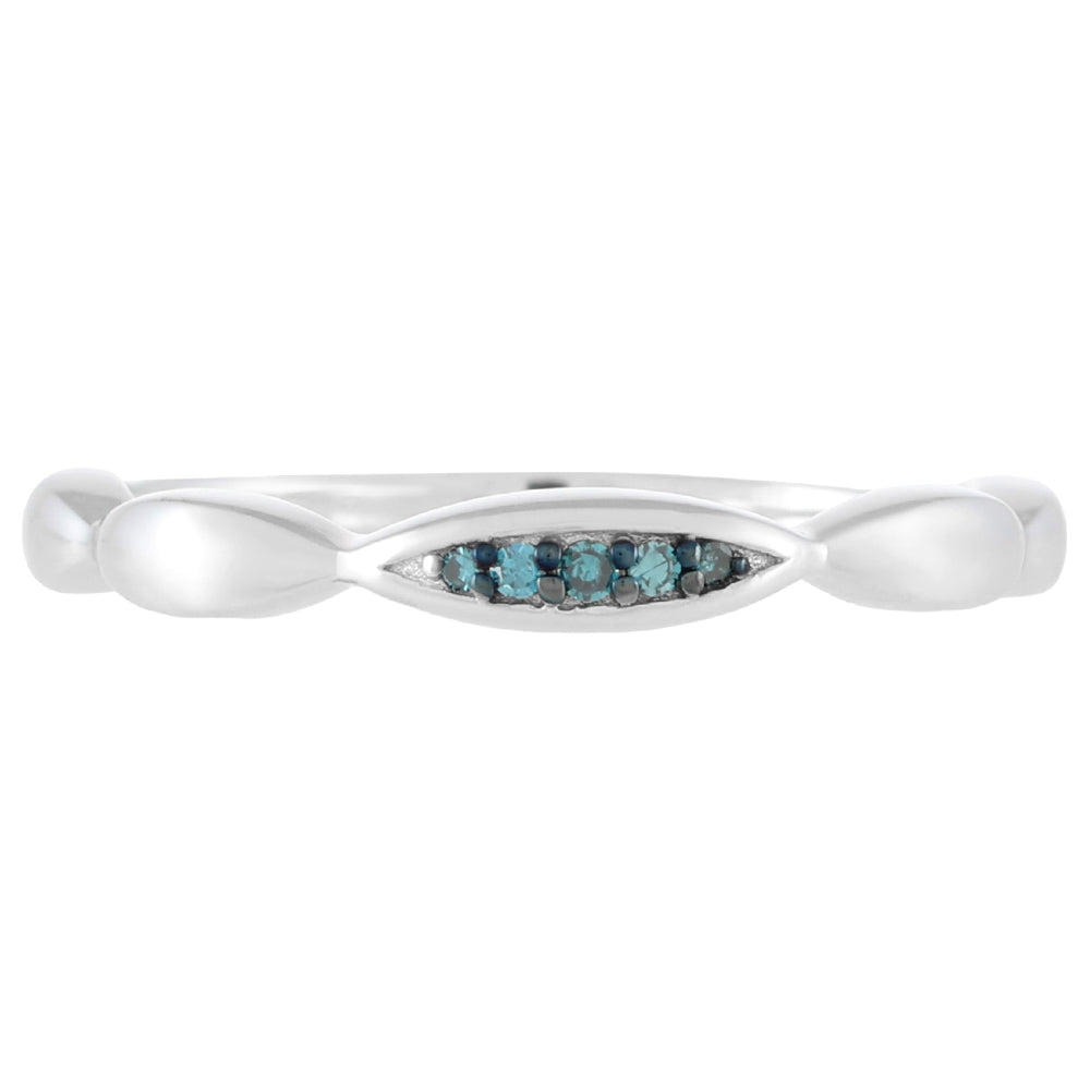 Anel de Prata com Diamante Azul