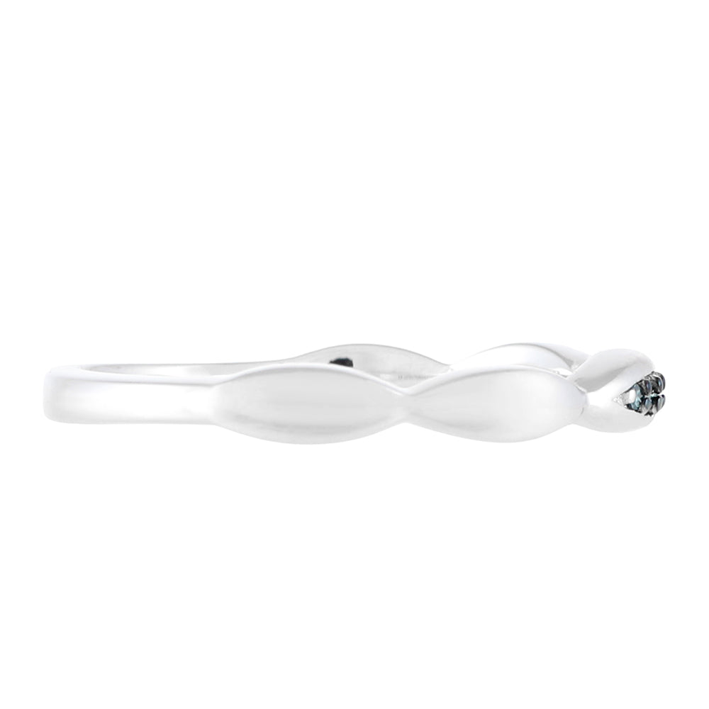 Anel de Prata com Diamante Azul