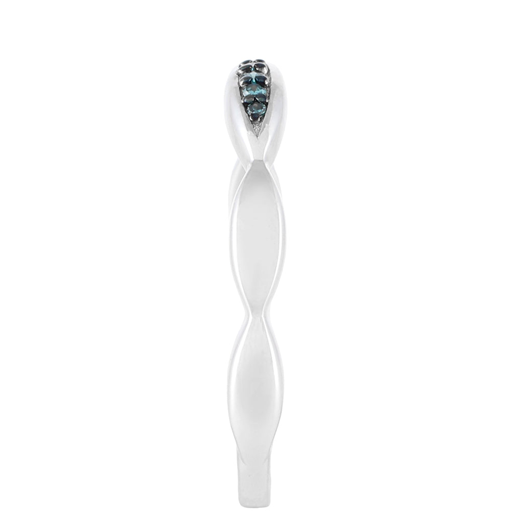 Anel de Prata com Diamante Azul