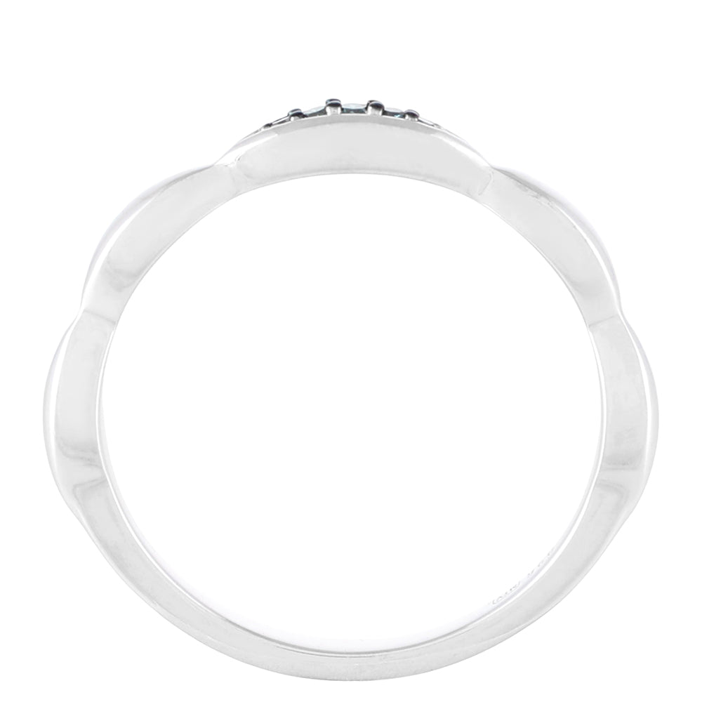 Anel de Prata com Diamante Azul