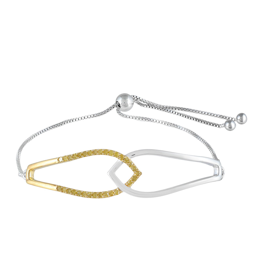 Pulseira de Prata com Banho de Ouro com Diamante Verde Veronese  Contraste: Cabeca de Veado (800)