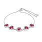 Pulseira de Prata com Rubi da Tailândia e Topázio Branco  Contraste: Cabeca de Veado (800)