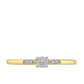 Anel de Prata com Banho de Ouro com Diamante Branco