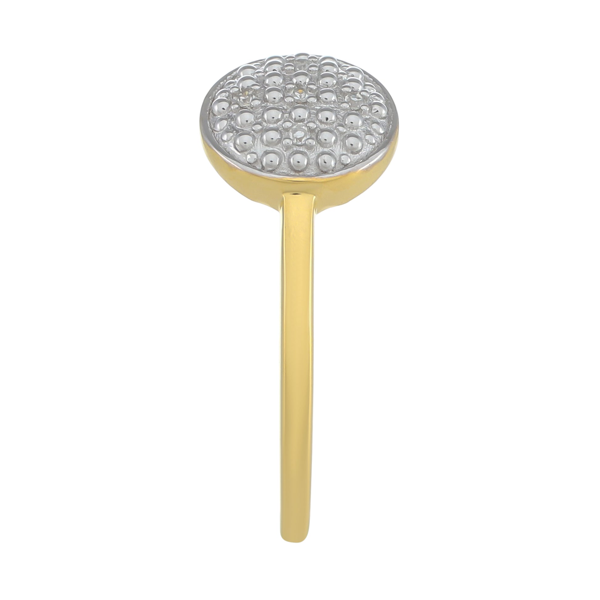 Anel de Prata com Banho de Ouro com Diamante Branco 3 