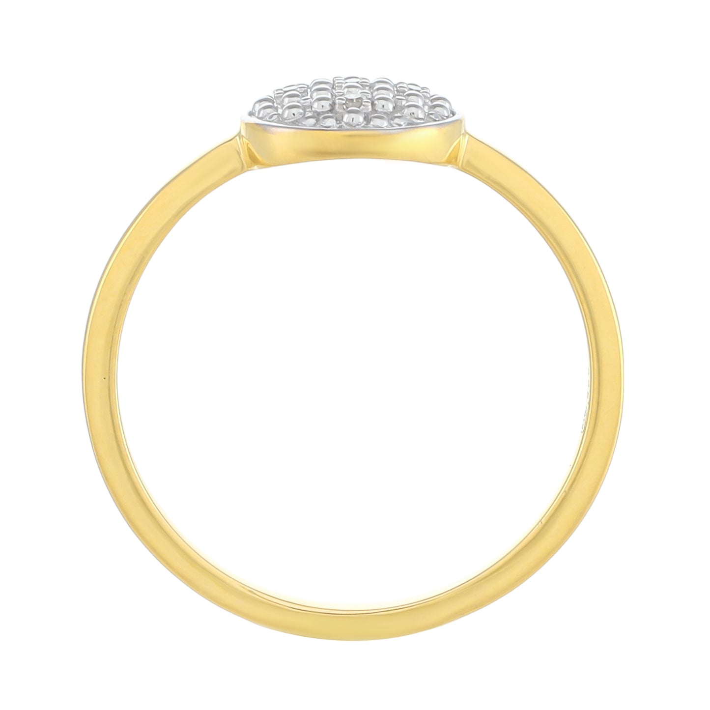 Anel de Prata com Banho de Ouro com Diamante Branco