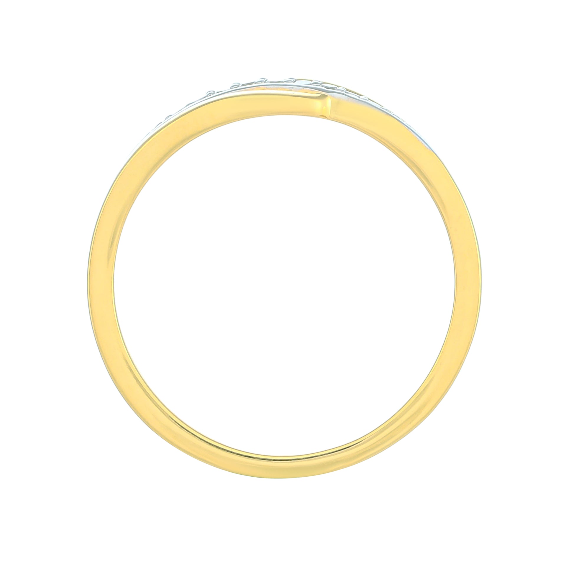 Anel de Prata com Banho de Ouro com Diamante Branco 3 