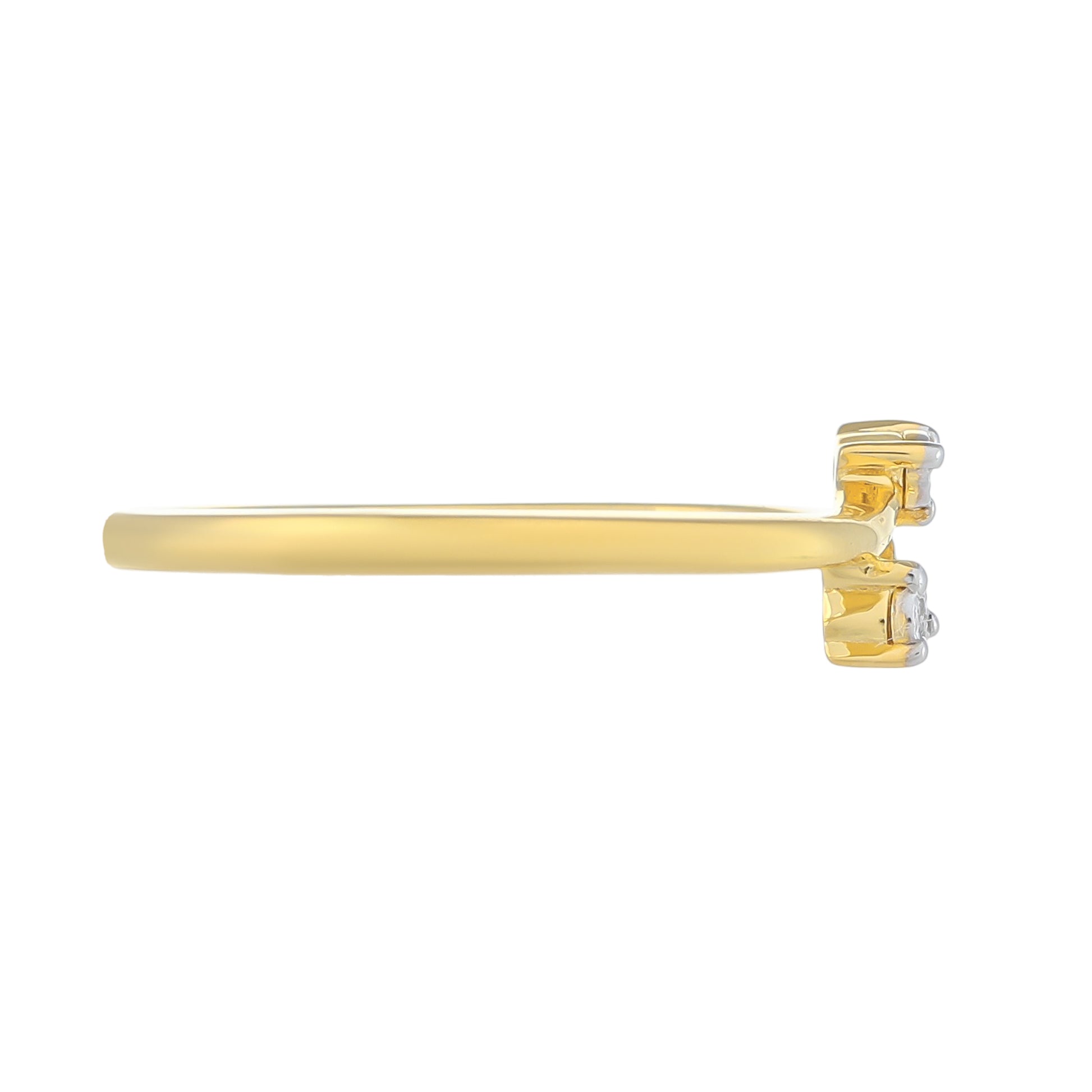 Anel de Prata com Banho de Ouro com Diamante Branco 4 