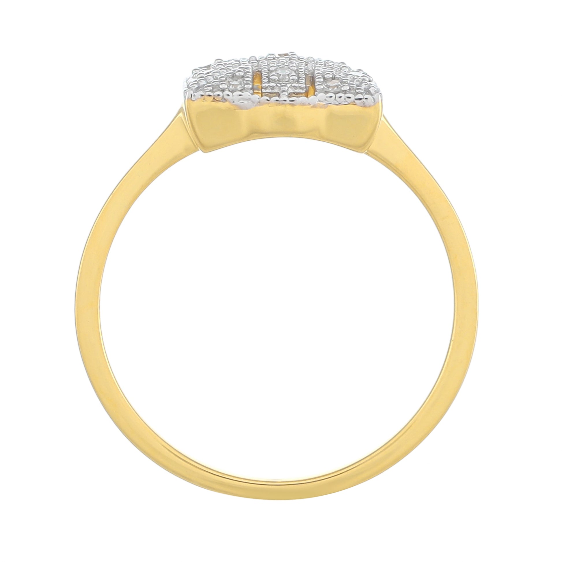 Anel de Prata com Banho de Ouro com Diamante Branco 4 