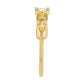 Anel de Prata com Banho de Ouro com Diamante Branco