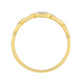 Anel de Prata com Banho de Ouro com Diamante Branco