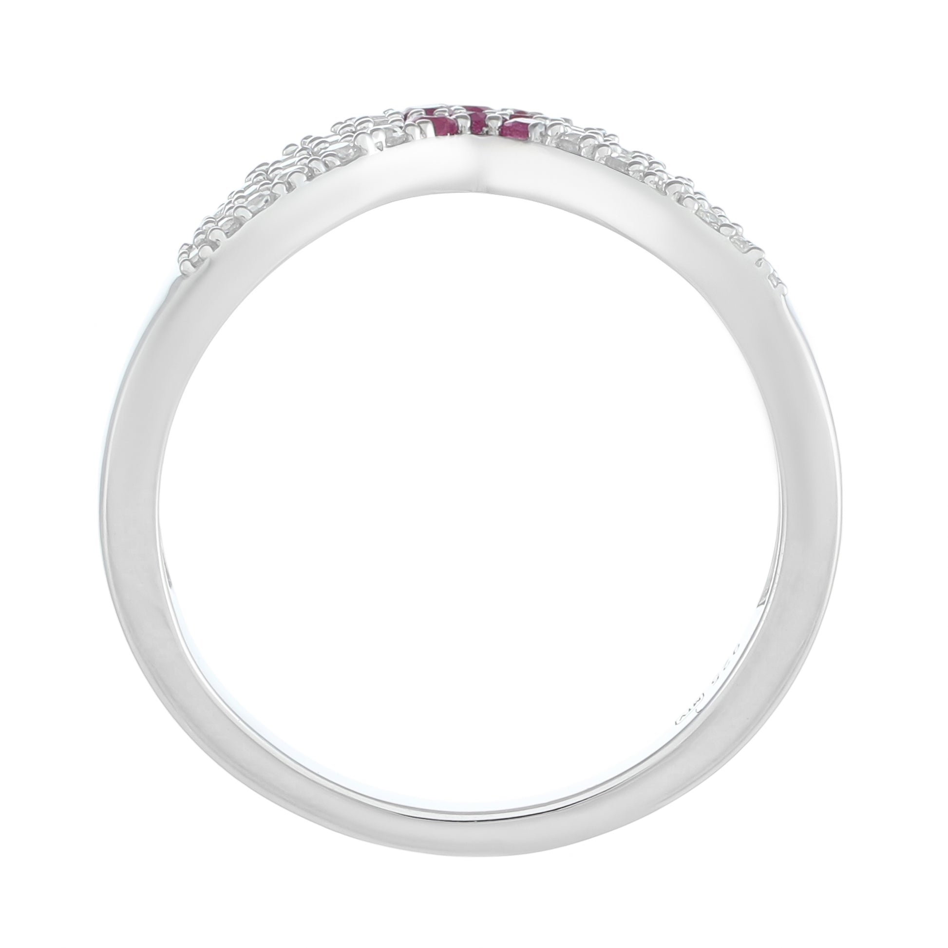 Anel de Prata com Rubi da Tailândia e Topázio Branco 4 