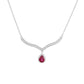 Colar de Prata com Rubi da Tailândia e Topázio Branco  Contraste: Cabeca de Veado (800)