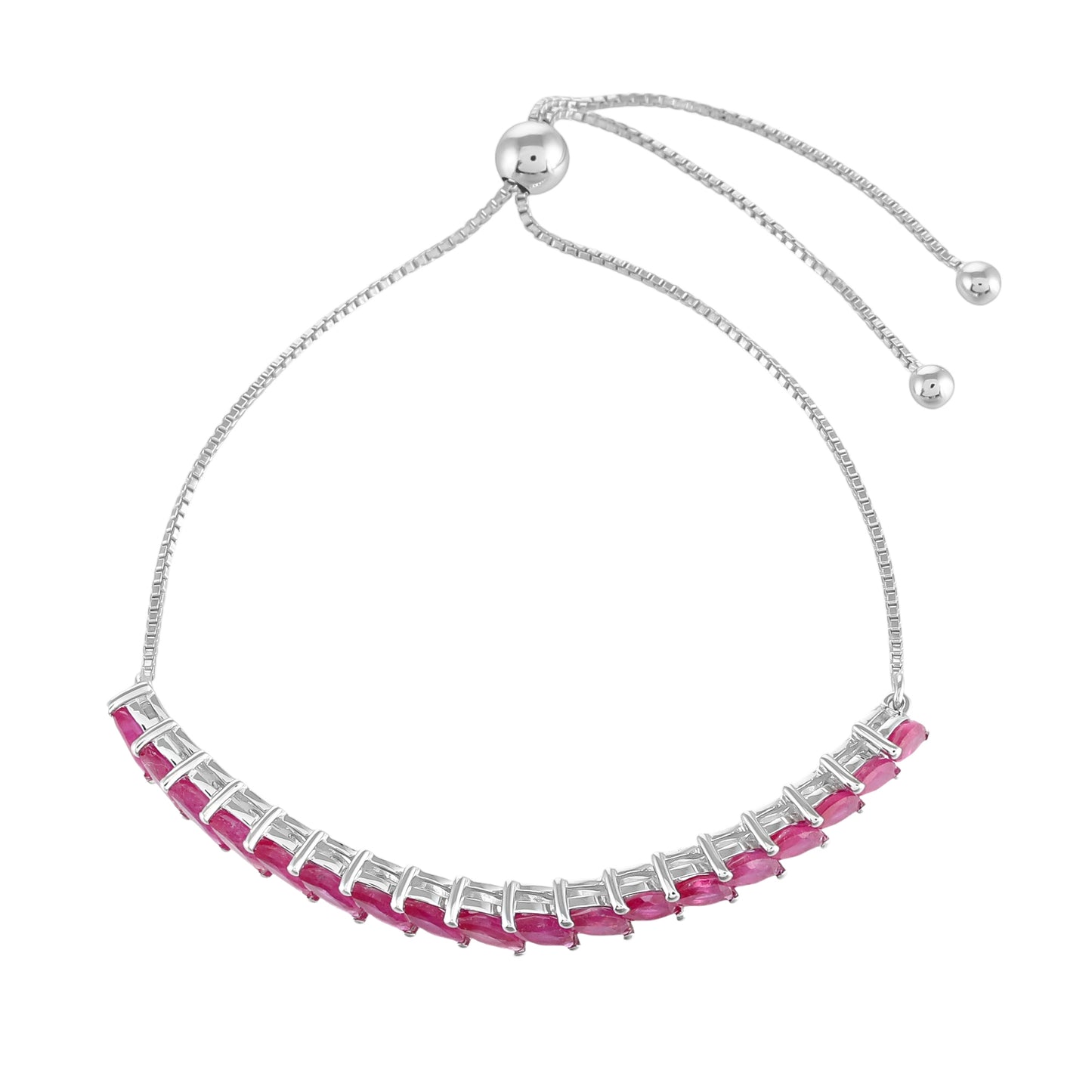 Pulseira de Prata com Rubi da Tailândia  Contraste: Cabeca de Veado (800)