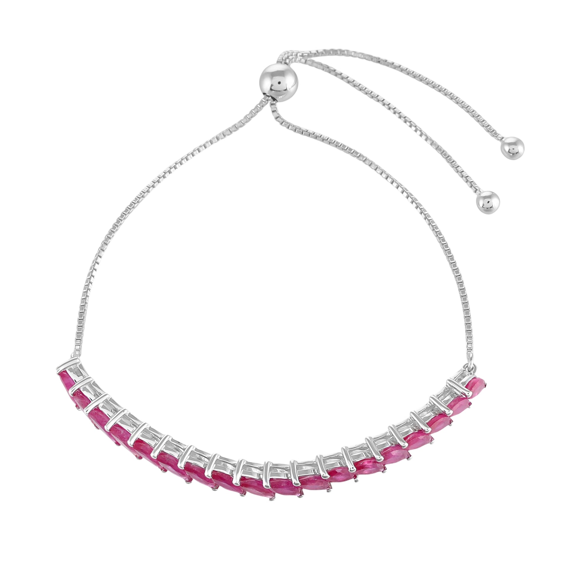 Pulseira de Prata com Rubi da Tailândia  Contraste: Cabeca de Veado (800) 2 