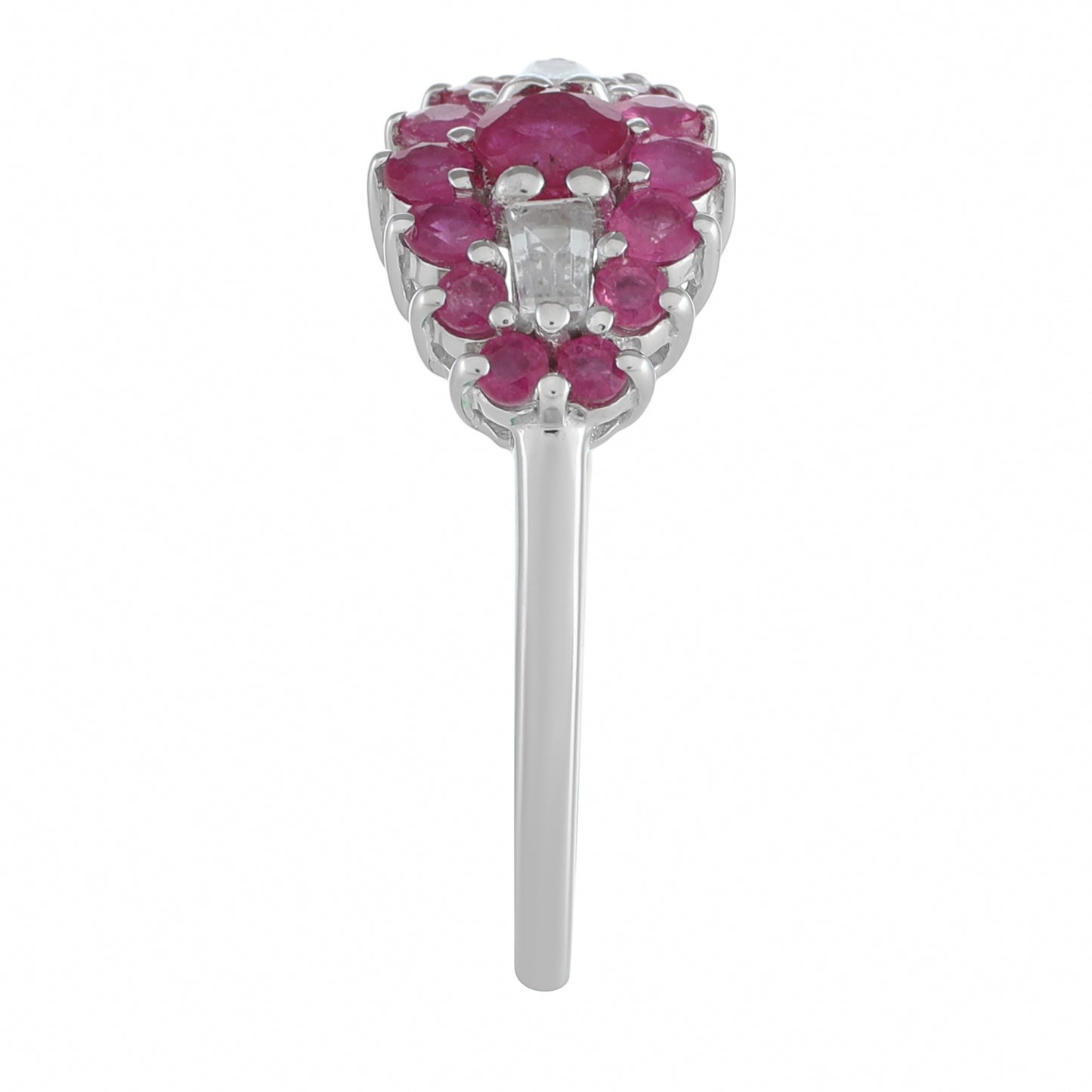 Anel de Prata com Rubi da Tailândia e Topázio Branco