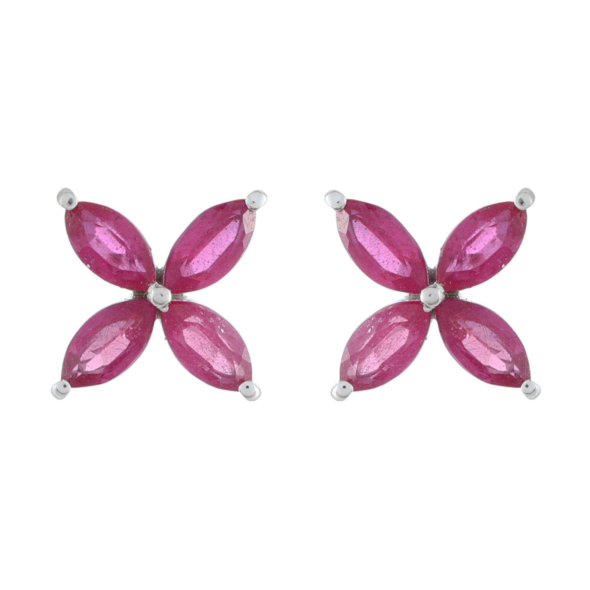 Brincos de Prata com Rubi da Tailândia 1 