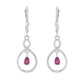 Brincos de Prata com Rubi da Tailândia e Topázio Branco