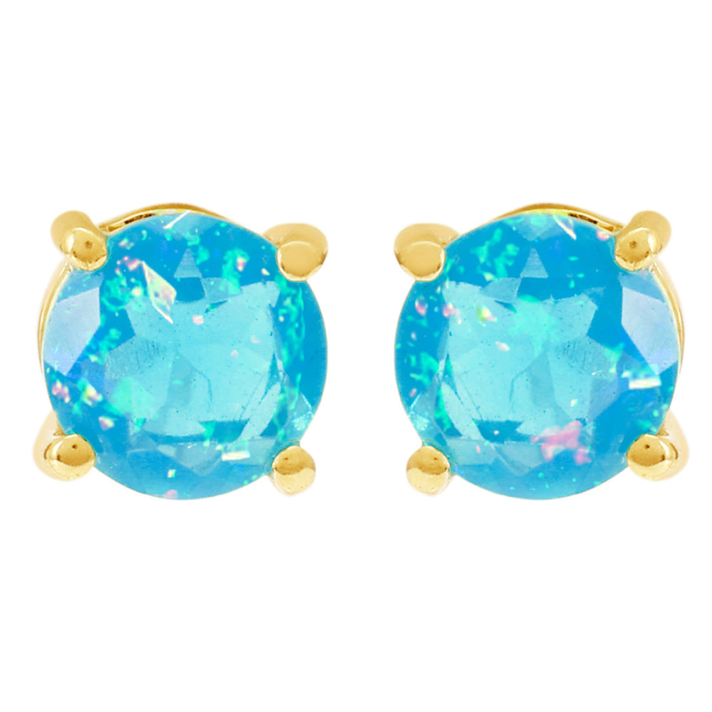 Brincos de Ouro com Opala Azul Paraib da Etiópia  Contraste: Cruz missionária 1 