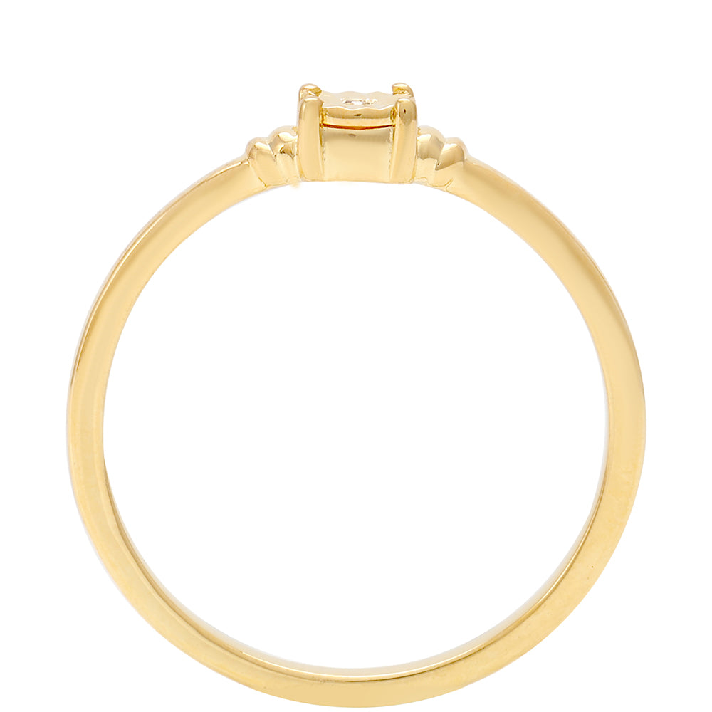 Conjunto de Prata com Banho de Ouro com Diamante Vermelho ( Brincos+Anel )  Contraste: Cabeca de Veado (800)