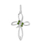 Cruz Pendente de Prata com Diópsido Crómio e Topázio Branco