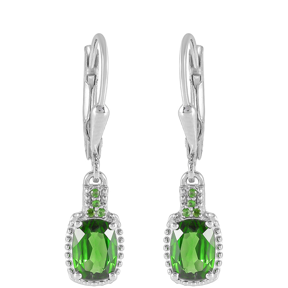 Brincos de Prata com Diópsido Crómio 1 