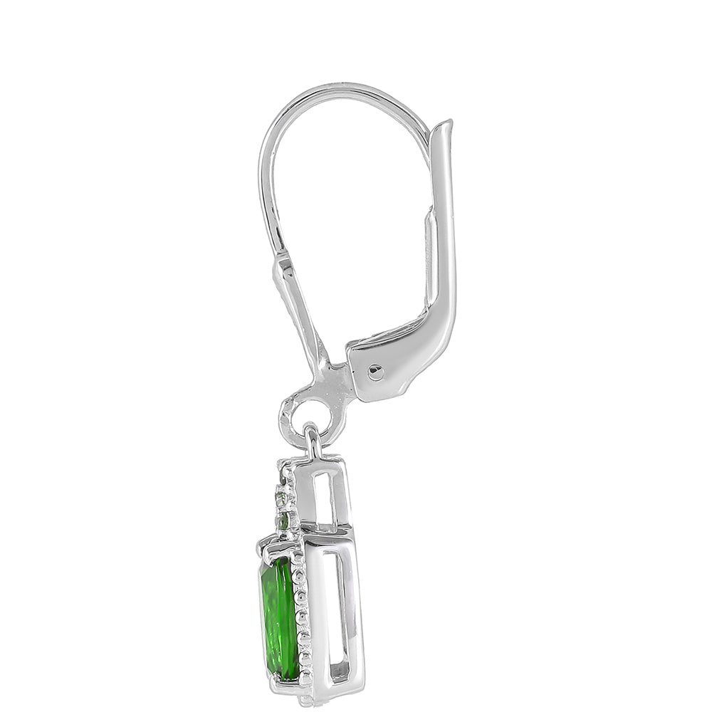 Brincos de Prata com Diópsido Crómio