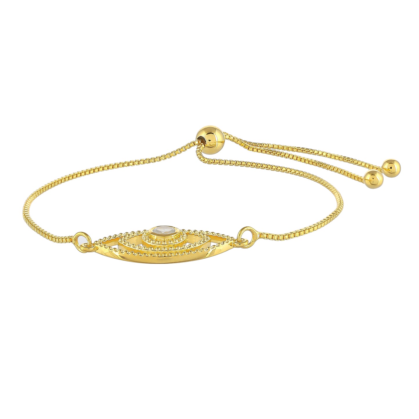 Pulseira de Prata com Banho de Ouro com Pedra da Lua Arco-íris  Contraste: Cabeca de Veado (800)