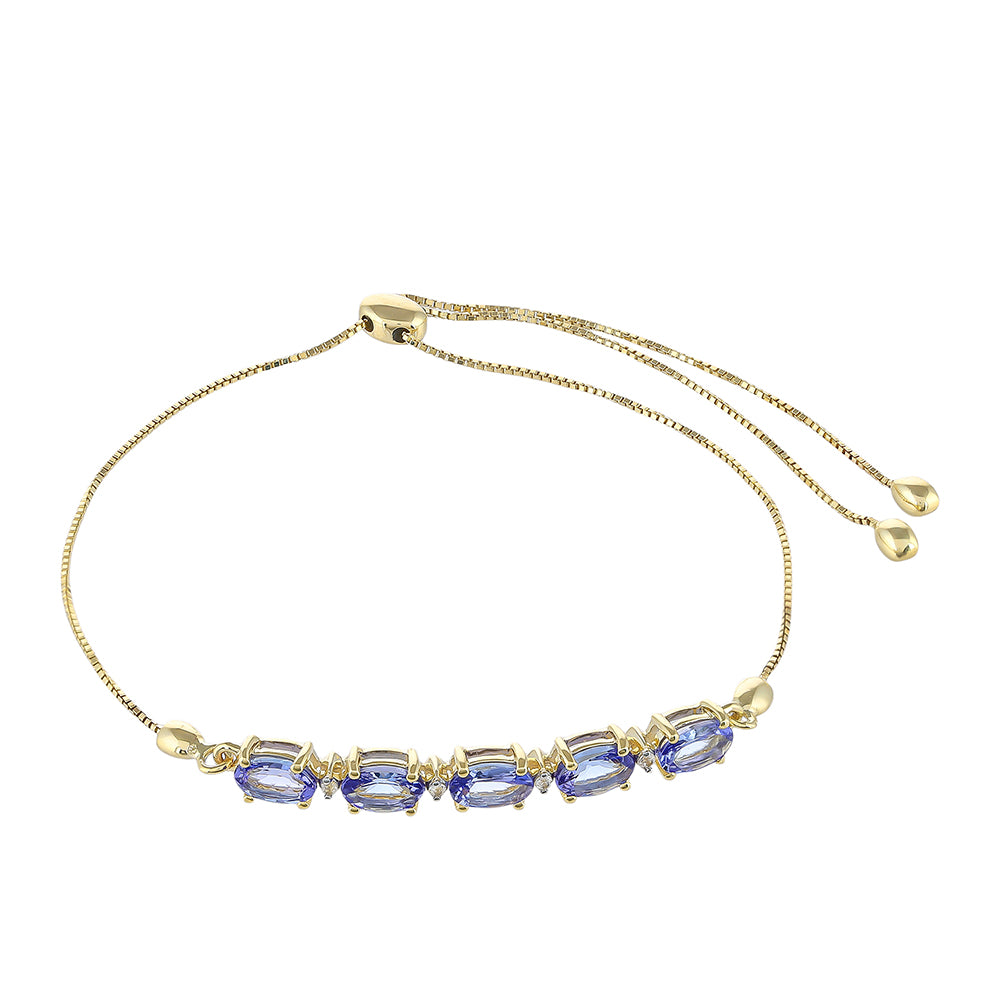 Pulseira de Ouro com Tanzanite AAA e Zircão Natural  Contraste: Cruz missionária