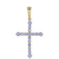 Cruz Pendente de Ouro com Tanzanite AAA  Contraste: Cruz missionária