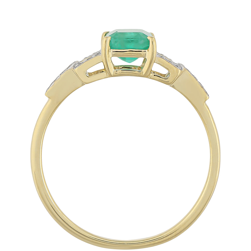 Anel de Ouro com Esmeralda do Brasil e Topázio Branco  Contraste: Cruz missionária 4 