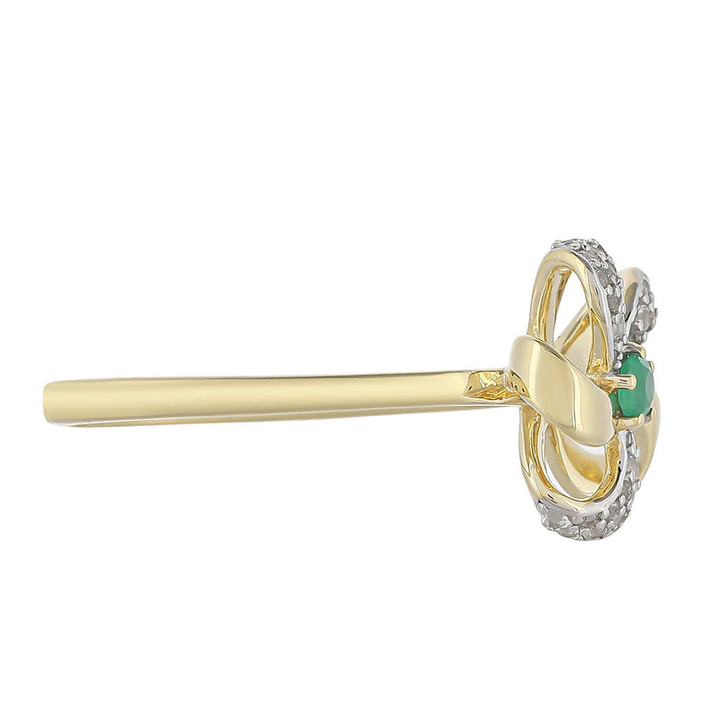 Anel de Ouro com Esmeralda do Brasil e Topázio Branco  Contraste: Cruz missionária 4 