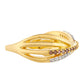 Anel de Prata com Banho de Ouro com Diamante Vermelho e Diamante Branco  Contraste: Cabeca de Veado (800)