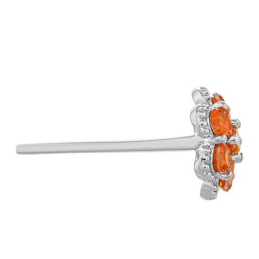 Anel de Prata com Quartzo Padparadscha