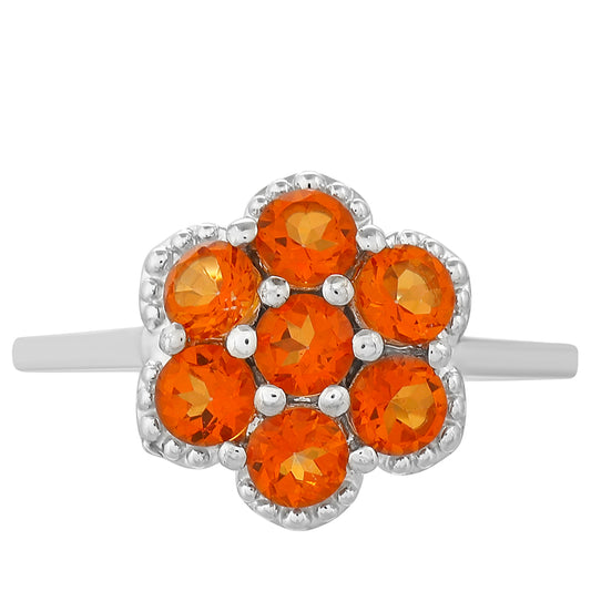 Anel de Prata com Quartzo Padparadscha