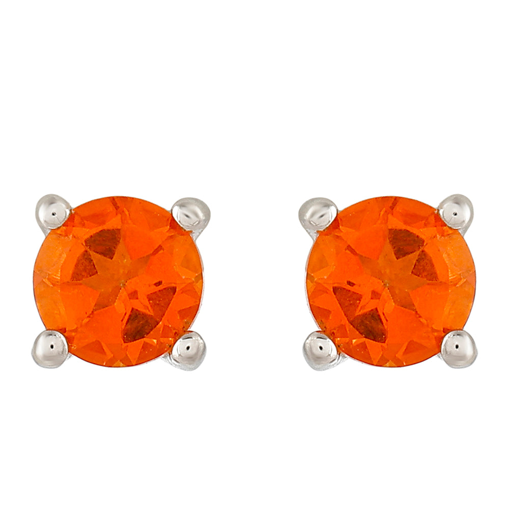 Brincos de Prata com Quartzo Padparadscha