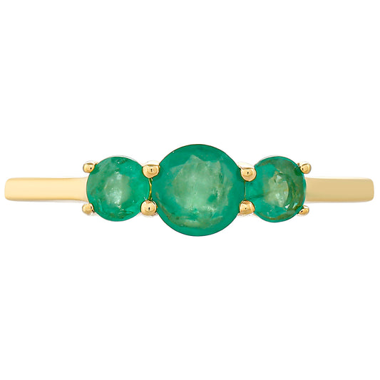 Anel de Ouro com Esmeralda do Brasil  Contraste: Cruz missionária