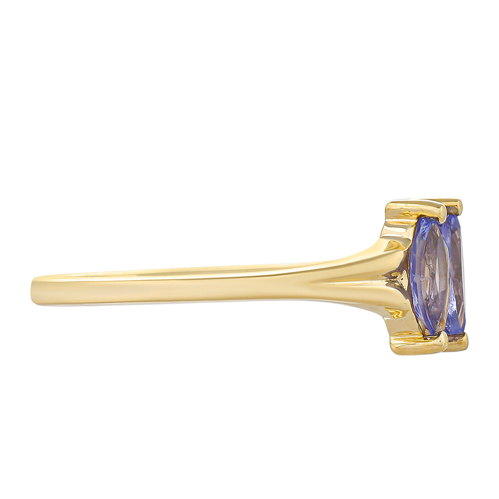 Anel de Ouro com Tanzanite AAA  Contraste: Cruz missionária