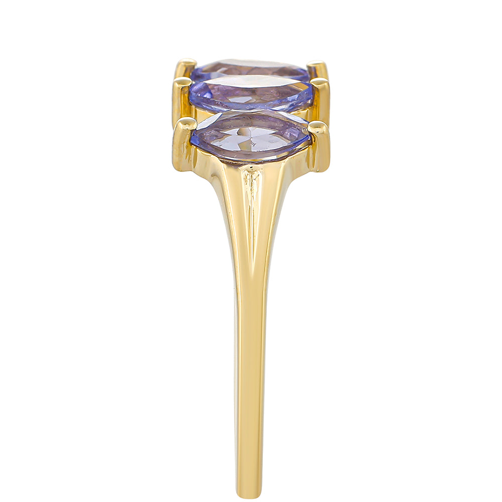 Anel de Ouro com Tanzanite AAA  Contraste: Cruz missionária