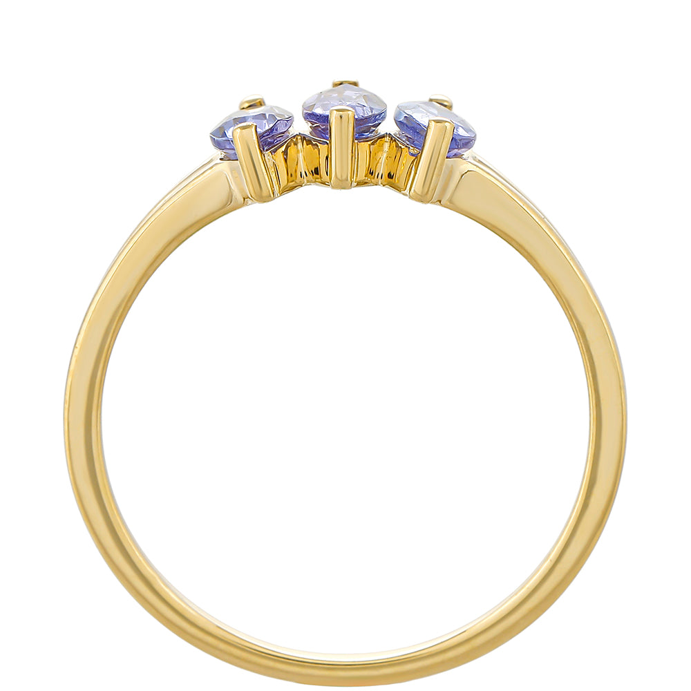 Anel de Ouro com Tanzanite AAA  Contraste: Cruz missionária