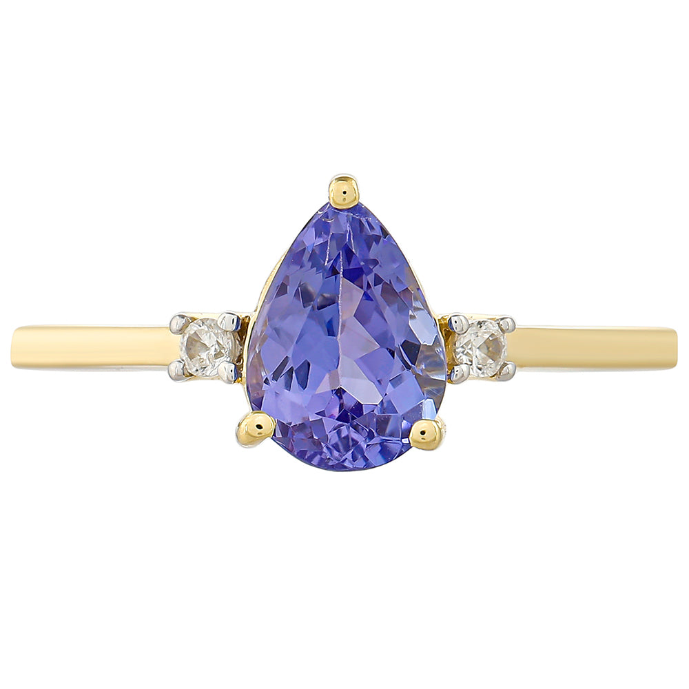 Anel de Ouro com Tanzanite AAA e Zircão Natural  Contraste: Cruz missionária