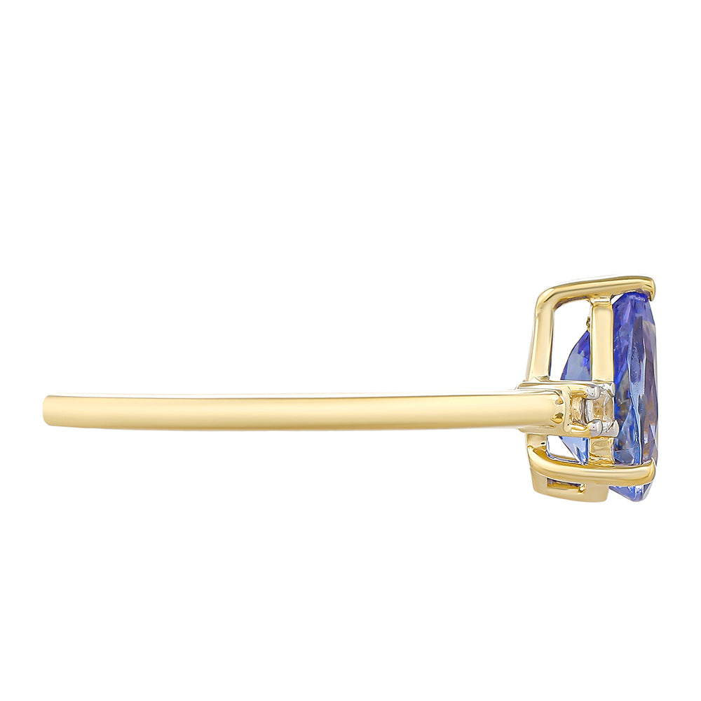 Anel de Ouro com Tanzanite AAA e Zircão Natural  Contraste: Cruz missionária