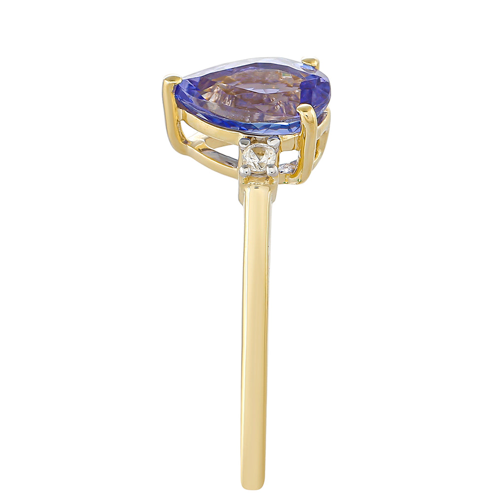 Anel de Ouro com Tanzanite AAA e Zircão Natural  Contraste: Cruz missionária
