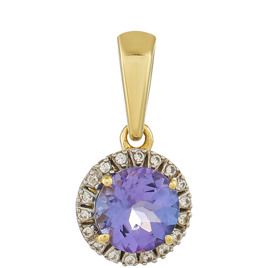 Pendente de Ouro com Tanzanite AAA e Zircão Natural  Contraste: Cruz missionária